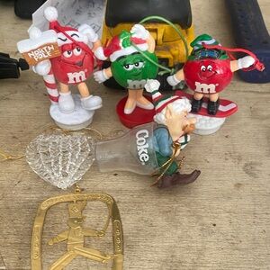 Festive M&M's Holiday Ornament Set - Red, Green, White